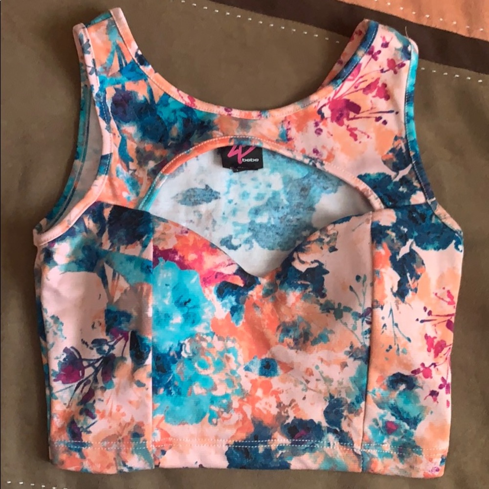 Cute floral padded crop top